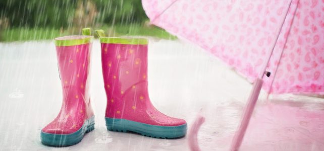 Boots and umbrella