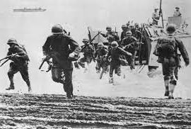 Storming a beach in WWII