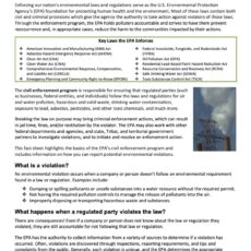 New EPA Civil Enforcement Fact Sheet