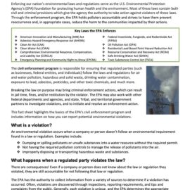 New EPA Civil Enforcement Fact Sheet