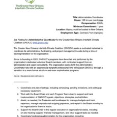 GNOICC Is Hiring a New Admin Coordinator